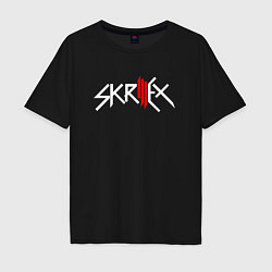 Футболка оверсайз мужская Skrillex - logo, цвет: черный