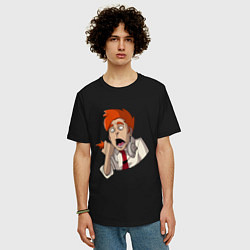 Футболка оверсайз мужская Нервный диспетчер из Каламбур: Крутое пике, цвет: черный — фото 2