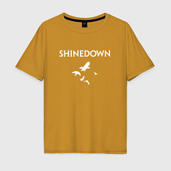 Футболка оверсайз мужская Shinedown - logo, цвет: горчичный