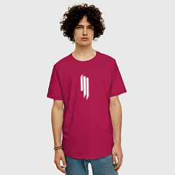 Футболка оверсайз мужская Skrillex - logo, цвет: маджента — фото 2