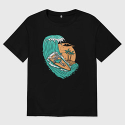 Мужская футболка оверсайз Пивной серфинг