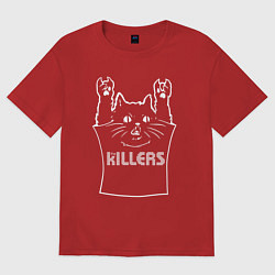 Футболка оверсайз мужская The Killers - cat rock, цвет: красный
