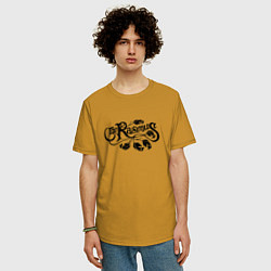 Футболка оверсайз мужская The Rasmus - black logo, цвет: горчичный — фото 2