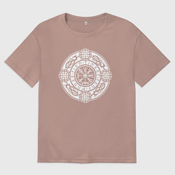 Мужская футболка оверсайз Компас вегвизир и узлы защиты воина