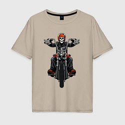 Футболка оверсайз мужская Dead racer, цвет: миндальный