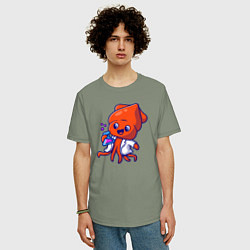 Футболка оверсайз мужская Химик осьминог, цвет: авокадо — фото 2