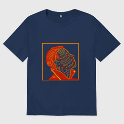 Футболка оверсайз мужская Найк Борзов, цвет: тёмно-синий