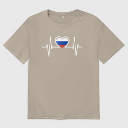 Мужская футболка оверсайз Россия в сердце