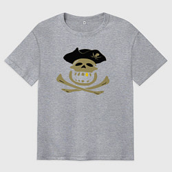 Футболка оверсайз мужская Веселый пират, цвет: меланж