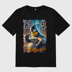 Футболка оверсайз мужская Batsimpson - ai art fantasy, цвет: черный