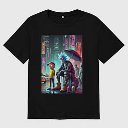 Мужская футболка оверсайз Rick and Morty are homeless people from New York