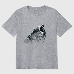 Футболка оверсайз мужская Бурый в гневе, цвет: меланж