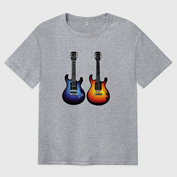 Мужская футболка оверсайз Яркие гитары