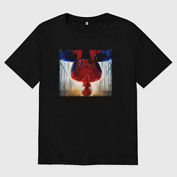 Футболка оверсайз мужская Новый человек паук, цвет: черный