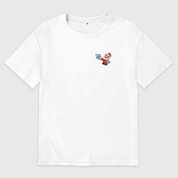 Мужская футболка оверсайз Дед мороз посылает лучи любви