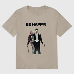 Мужская футболка оверсайз Be happy