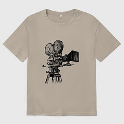 Футболка оверсайз мужская Кинооператор, цвет: миндальный