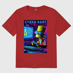 Мужская футболка оверсайз Cyber Bart is an avid gamer