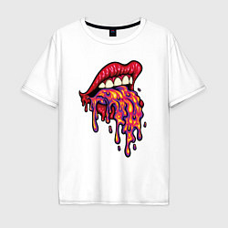 Футболка оверсайз мужская Crazy lips, цвет: белый