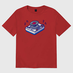 Мужская футболка оверсайз Музыкальный виниловый проигрыватель