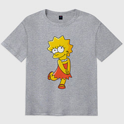 Футболка оверсайз мужская Lisa Simpson, цвет: меланж