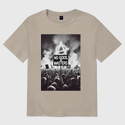Футболка оверсайз мужская Anarchy - motto, цвет: миндальный