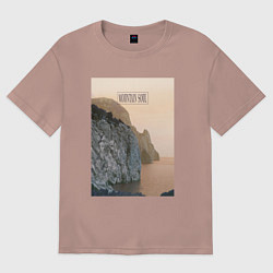 Футболка оверсайз мужская Горная душа, цвет: пыльно-розовый