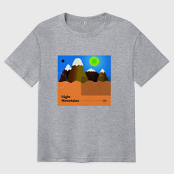 Футболка оверсайз мужская Ночные горы, цвет: меланж