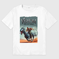 Мужская футболка оверсайз Venom the last dance - Eddie rides on a symbiote h