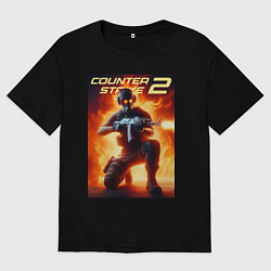 Футболка оверсайз мужская Counter Strike 2 - gamer, цвет: черный