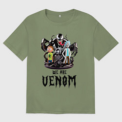 Футболка оверсайз мужская Morty and Rick - we are Venom meme, цвет: авокадо