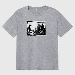 Мужская футболка оверсайз Велосипедные туры в горы