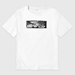 Мужская футболка оверсайз Внедорожник, велосипед и тропы