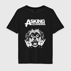 Мужская футболка оверсайз Asking Alexandria rock dog