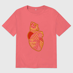 Футболка оверсайз мужская Амур стреляет из ведра, цвет: коралловый