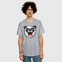 Футболка оверсайз мужская Angry panda, цвет: меланж — фото 2