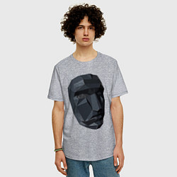 Футболка оверсайз мужская Boss mask, цвет: меланж — фото 2