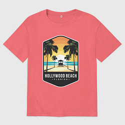 Мужская футболка оверсайз Пляж Голливуда