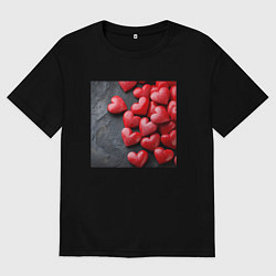 Мужская футболка оверсайз Маленькие сердца