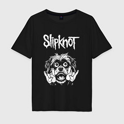 Мужская футболка оверсайз Slipknot rock dog