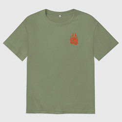 Мужская футболка оверсайз Оберег волчья лапа