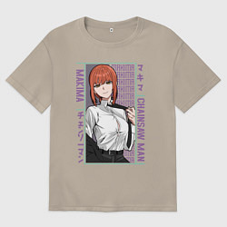 Мужская футболка оверсайз Человек-бензопила Макима в костюме