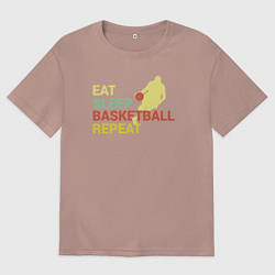 Мужская футболка оверсайз Еда сон баскетбол