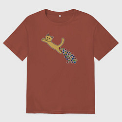 Мужская футболка оверсайз Кошачьи сердечки