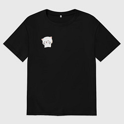 Мужская футболка оверсайз Милый белый котик для пары