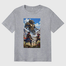 Мужская футболка оверсайз Битва героев