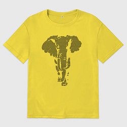 Мужская футболка оверсайз Африканский слон пуантель