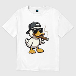 Футболка оверсайз мужская Smoking duck, цвет: белый