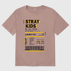 Футболка оверсайз мужская Stray kids ticket, цвет: пыльно-розовый