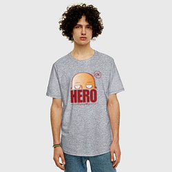 Футболка оверсайз мужская Ванпанч герой hero, цвет: меланж — фото 2